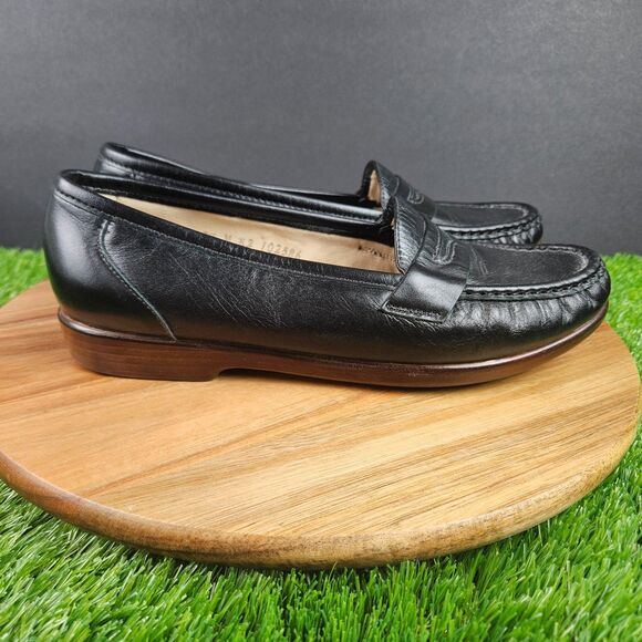 SAS Tri Pad Penny Loafers Womens Size 8.5 M Black Leather Comfort Slip On Shoes - Picture 1 of 12